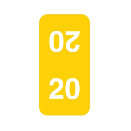 Nevs 2020 Smead Year Bands 1/2" x 1" Yellow w/Black XY-SV-2020-S